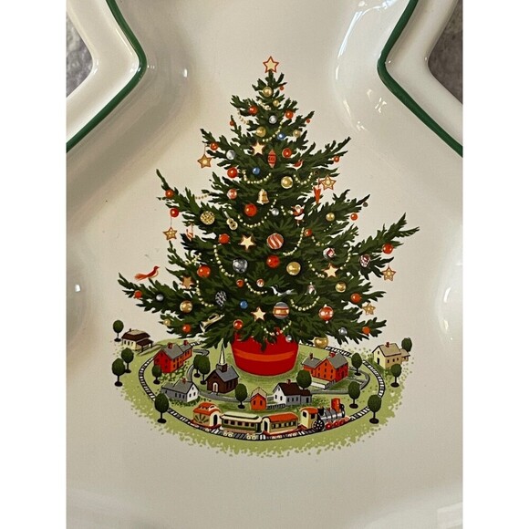 1994 Pfaltzgraff Christmas Heritage Tree Dish 8-1/4"x7-3/8" USA Ceramic - Picture 4 of 6